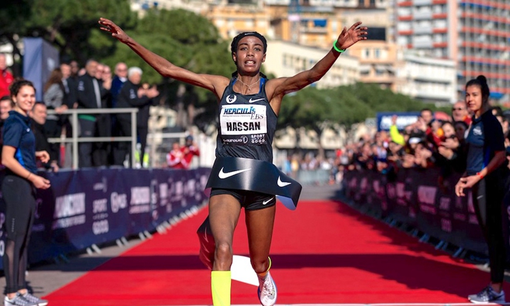 Sifan Hassan奪下后冠並破世界紀錄,成績是14分44秒,Photo: Global Sports Communication