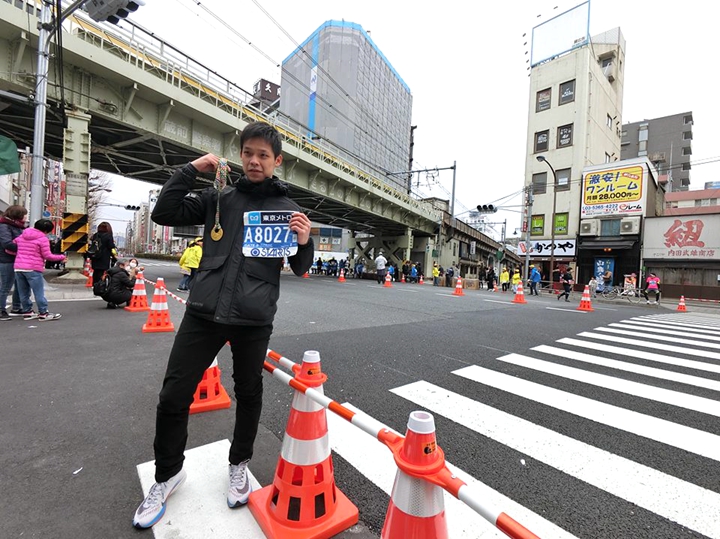 陳維慶今年東京馬拉松跑出2小時33分41秒突破個人最佳,圖片來源:陳維慶去年東馬照片。