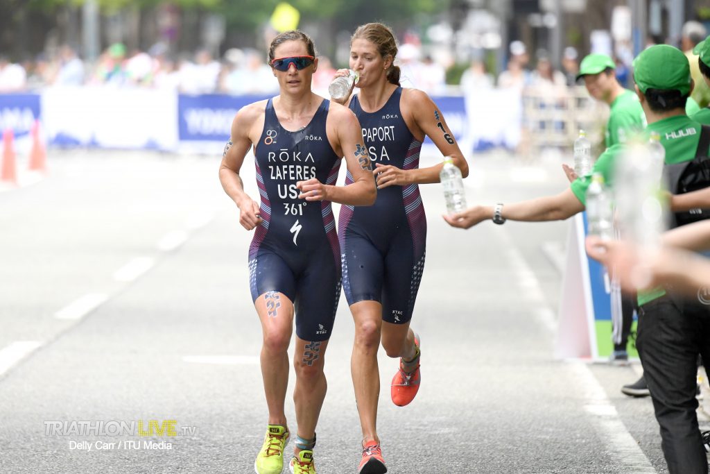 Katie Zaferes、Summer Rappaport 居於領先位置。圖片來源:ITU