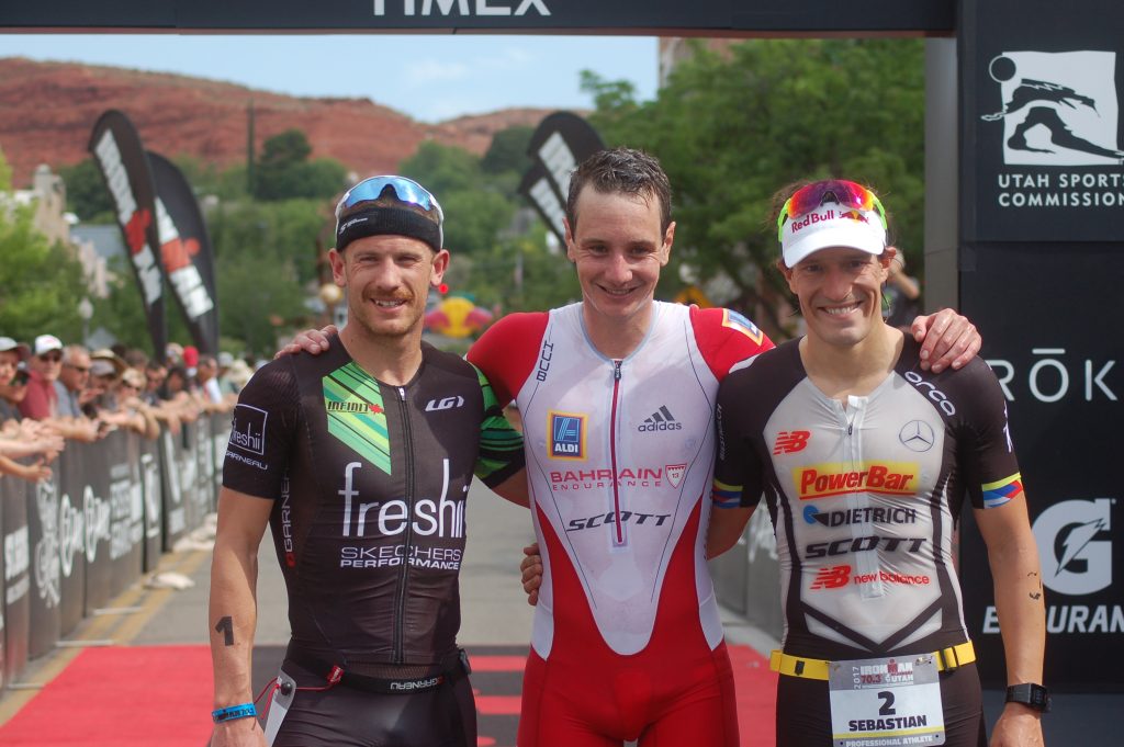 Alister Brownlee參加2017年IRONMAN 70.3 St George,以3小時41分58秒奪得冠軍。圖片來源。