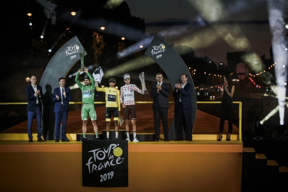 左起:Peter Sagan/ Egan Bernal/ Romain Bardet(圖片來源:Tour de France Official Website)