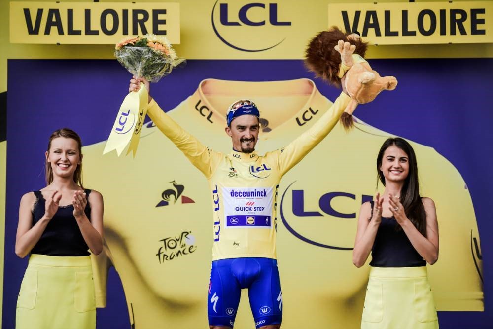 Julian Alaphilippe 直到第 18 站都捍衛著黃衫(圖片來源:Tour de France Official Website)