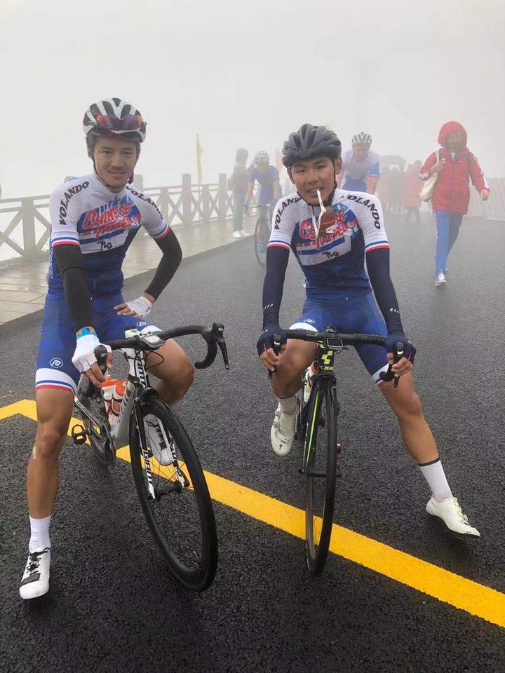 小宇代表台灣出賽 2019 環福州永泰國際公路自行車賽。圖片來源:蘇宇銘。
