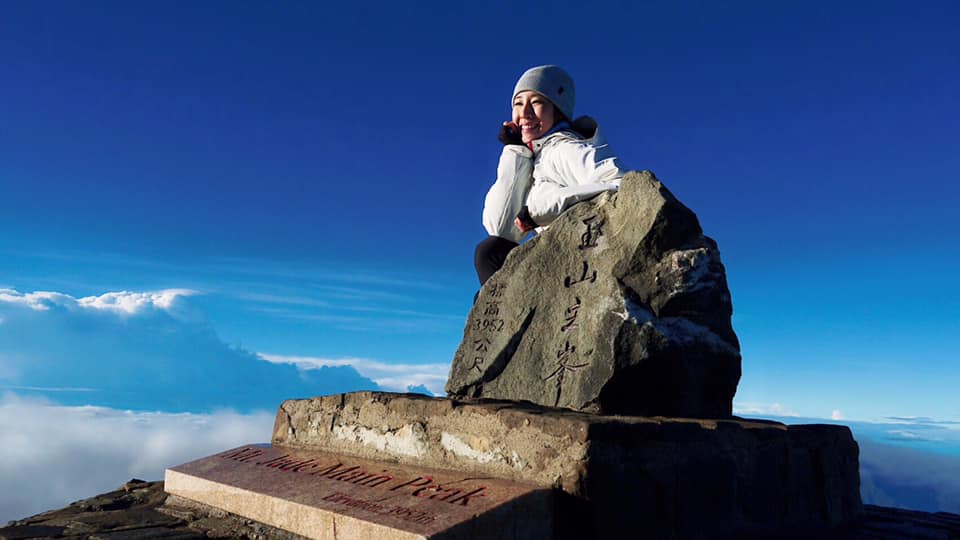 今年初挑戰登大山即成功登頂玉山(圖片來源:李詹瑩 Joy Lee FaceBook)