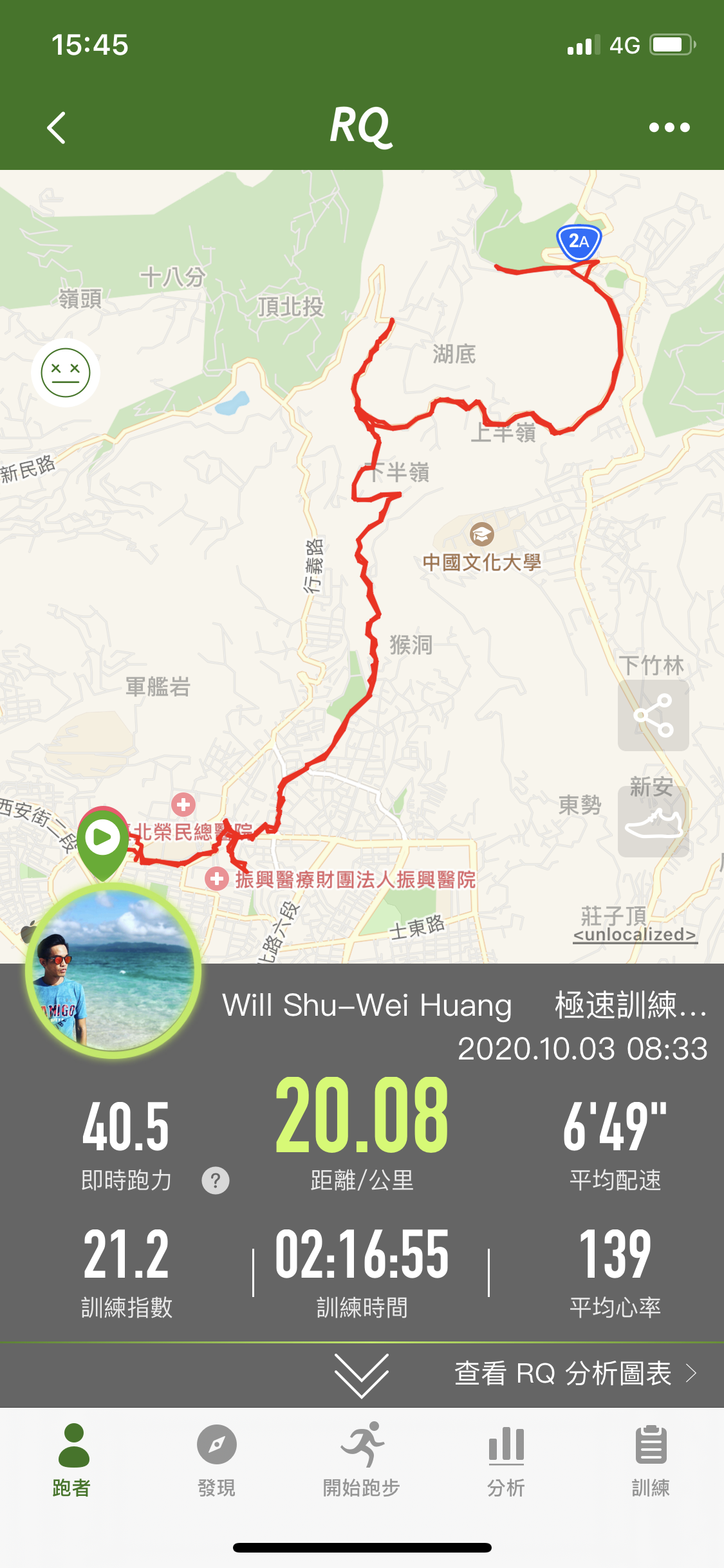 陽明山訓練紀錄(圖片來源:黃書韋)
