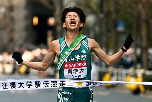 中倉啓敦跑出 1 小時 07 分 50 秒,打破區間紀錄獲得區間賞。圖片來源