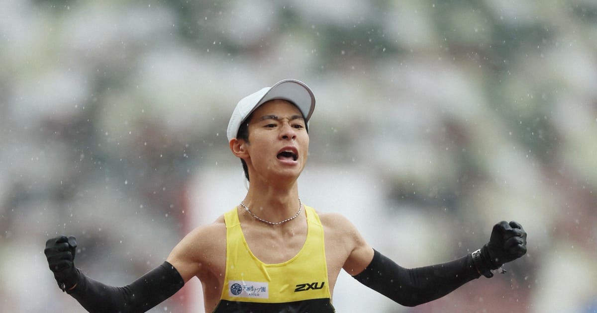 赤崎曉落後 9 秒得第 2 名,取得巴黎奧運資格。圖片來源:每日新聞