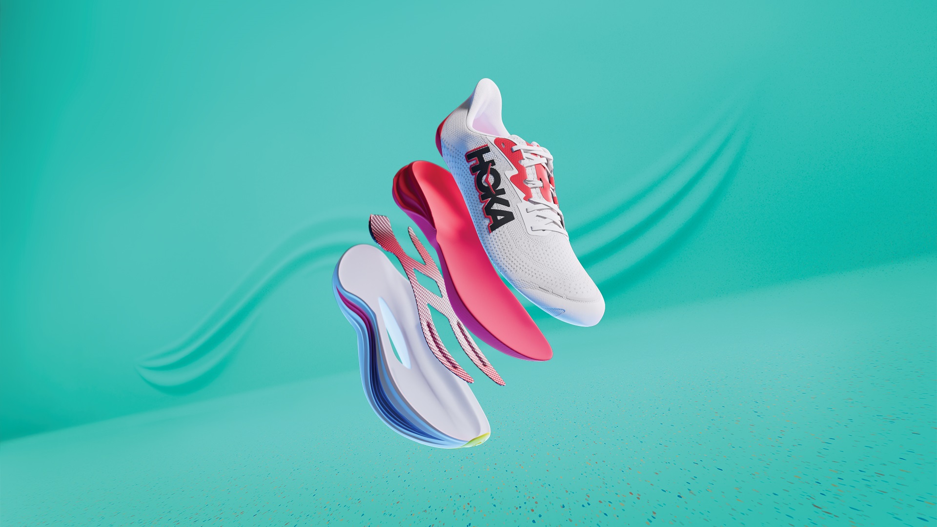 HOKA SKYWARD X於核心科技開創全新作法，層層打造48mm極厚中底，創造推進緩震新平衡
