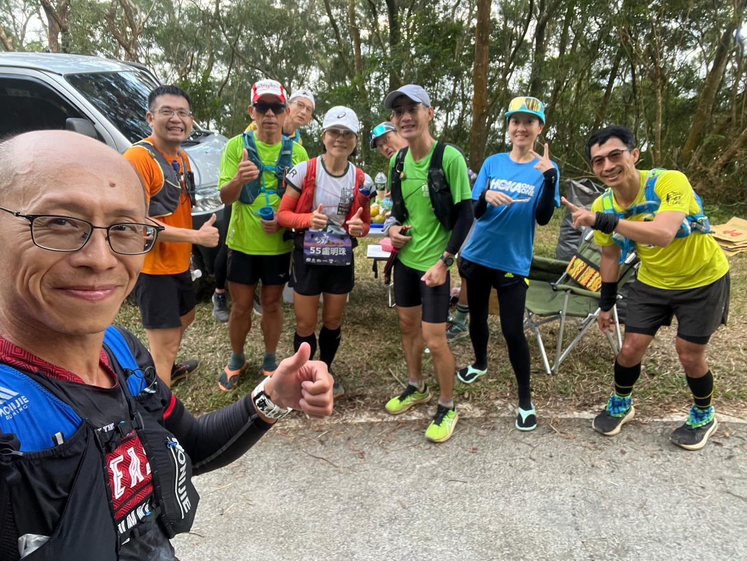 回程的有機農場岔路口補站，大頭目拍攝提供