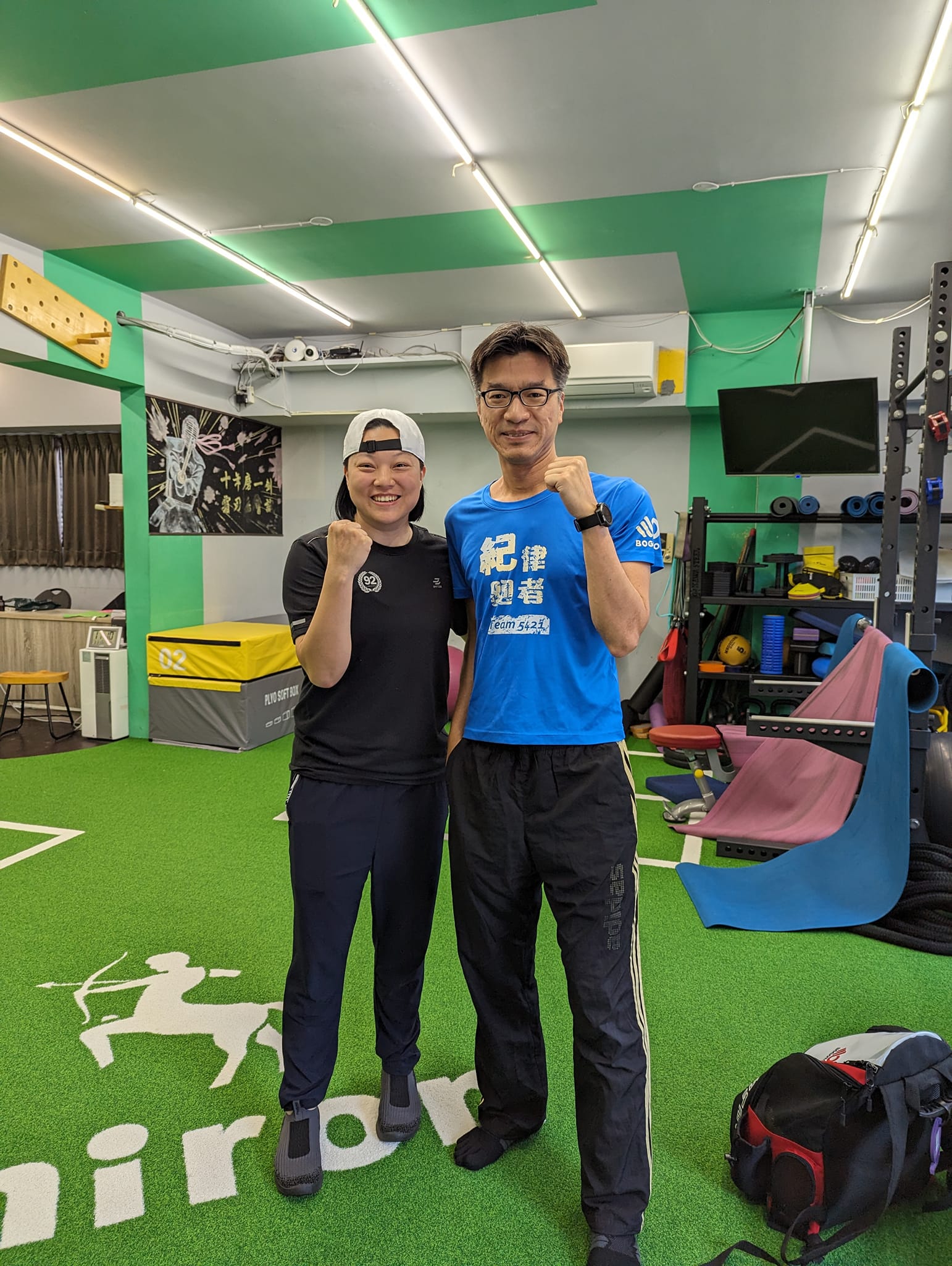 與運動健匠的 Cora 教練合影